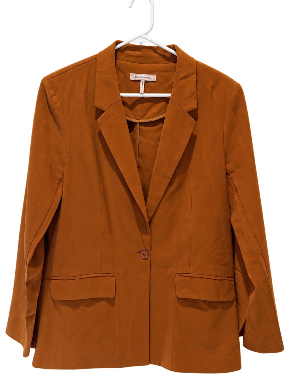 BCBGeneration Burnt Orange Cognac Blazer Jacket Size Medium Fall Workwear